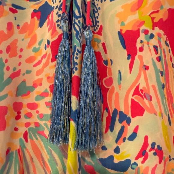 Lilly PULITZER EUC Lettie Silk Caftan top Size L/XL - Picture 6 of 9